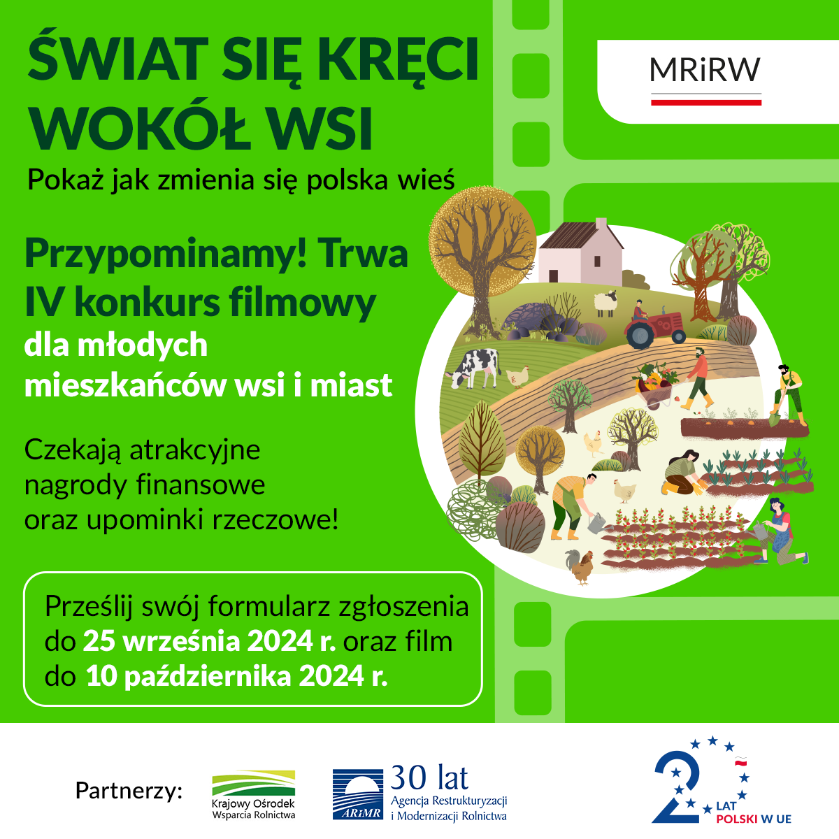 Infografika przypominająca IV konkurs filmowy1200x1200 FB i IG